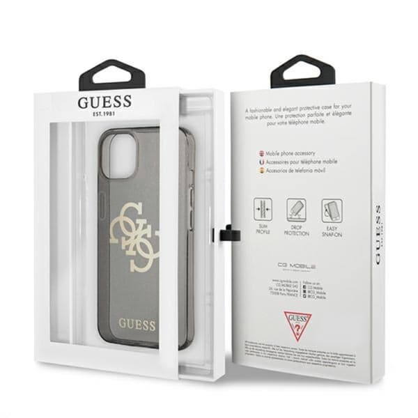 Guess Glitter 4G stort logo - iPhone 13 mini cover (sort)
