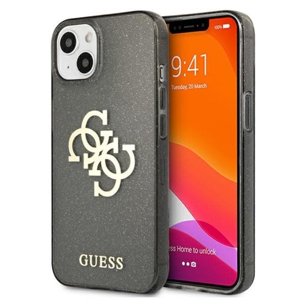 Guess Glitter 4G stort logo - iPhone 13 mini cover (sort)