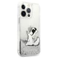 Miniatyrbillede 4 af 8: Karl Lagerfeld Liquid Glitter Choupette Fun - iPhone 13 Pro Max cover (sølv)