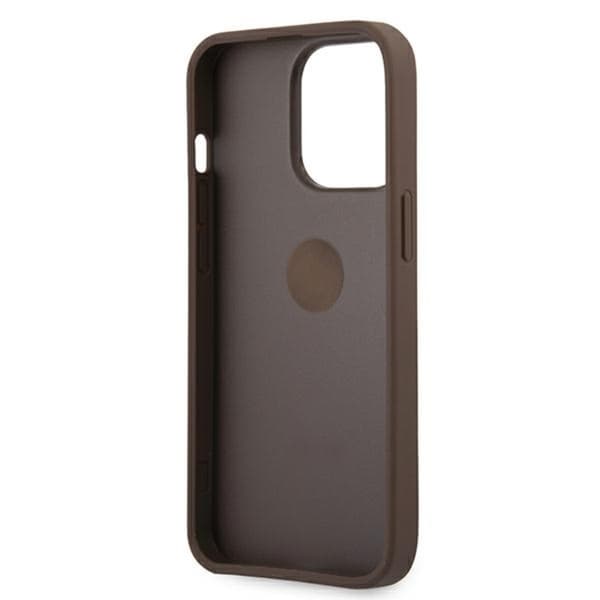 Guess 4G Ring -suojakuori - iPhone 13 Pro -suojakuori (ruskea)