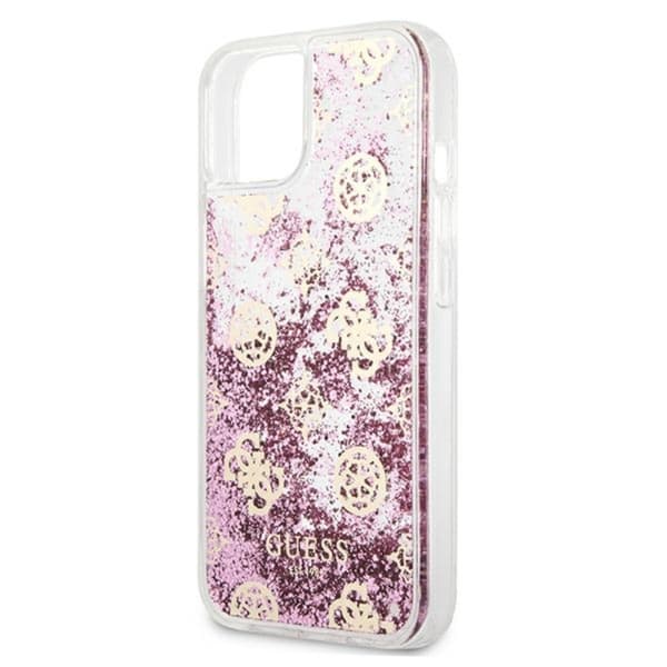 Guess Peony Liquid Glitter - iPhone 13 mini cover (lyserød)
