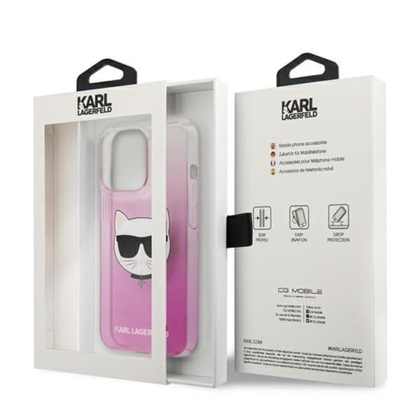 Karl Lagerfeld Choupette Head - iPhone 13 Pro Max cover (lyserød)