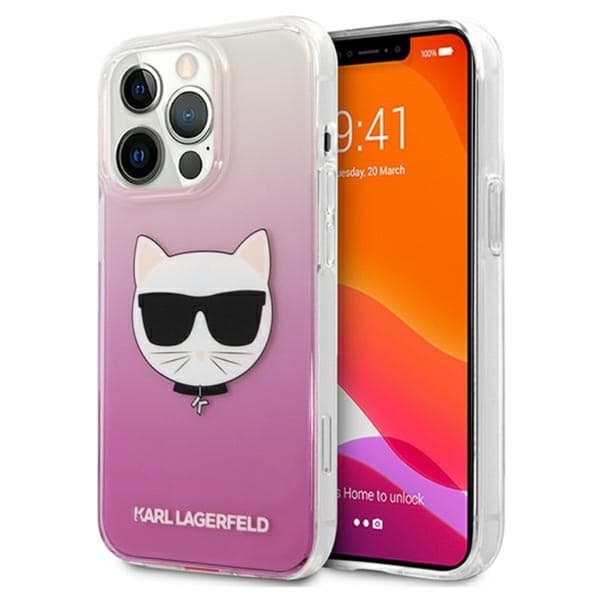 Karl Lagerfeld Choupette Head - iPhone 13 Pro Max cover (lyserød)
