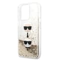 Miniatyrbillede 6 af 8: Karl Lagerfeld Liquid Glitter Karl & Choupette Head - iPhone 13 Pro Max cover (guld)