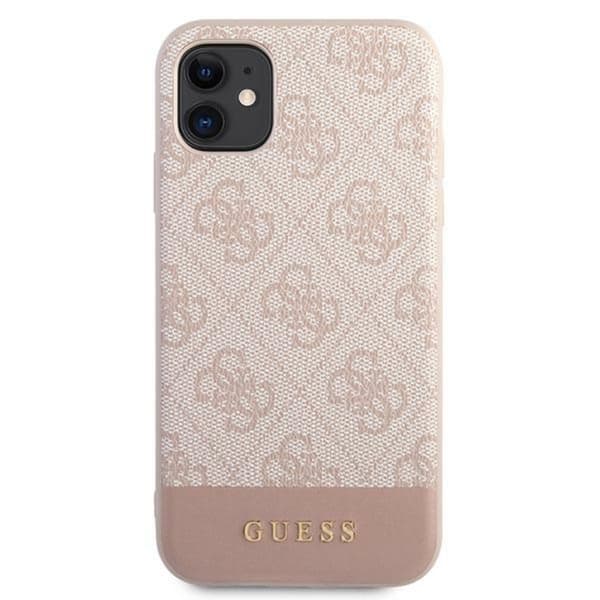 Guess 4G Bottom Stripe Collection - iPhone 11 -kotelo (vaaleanpunainen)
