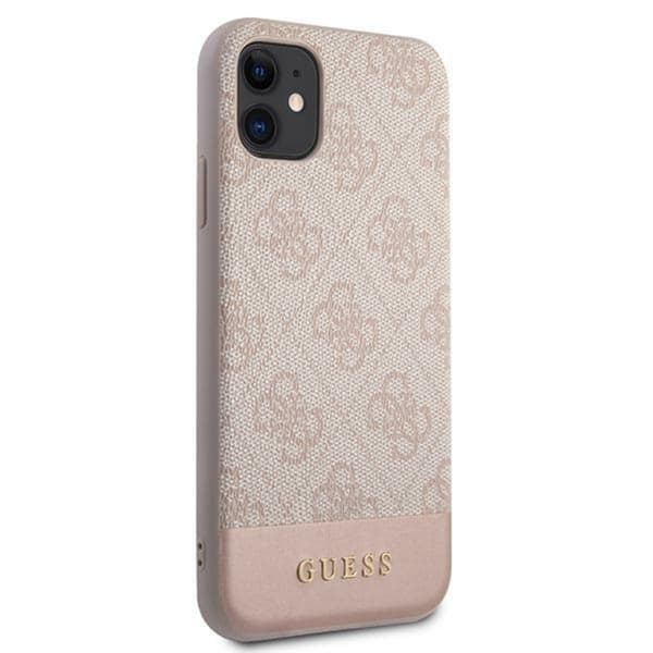 Guess 4G Bottom Stripe Collection - iPhone 11 -kotelo (vaaleanpunainen)