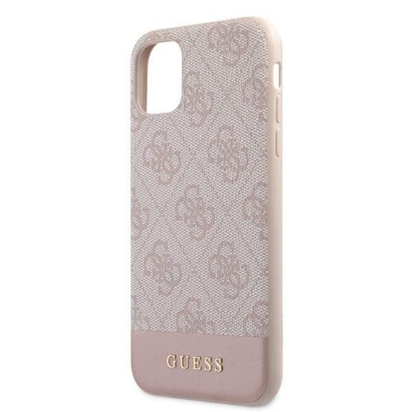 Guess 4G Bottom Stripe Collection - iPhone 11 -kotelo (vaaleanpunainen)