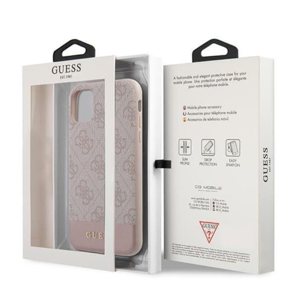 Guess 4G Bottom Stripe Collection - iPhone 11 -kotelo (vaaleanpunainen)