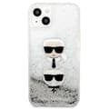 Miniatyrbillede 3 af 8: Karl Lagerfeld Liquid Glitter Karl & Choupette Head - iPhone 13 mini cover (sølv)