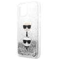 Miniatyrbillede 6 af 8: Karl Lagerfeld Liquid Glitter Karl & Choupette Head - iPhone 13 mini cover (sølv)