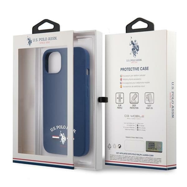 US Polo Assn Silikonlogotyp - iPhone 13 mini-skal (Marinblå)