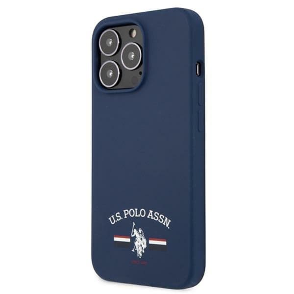 US Polo Assn Silikone Logo - iPhone 13 Pro Max Etui (Marineblå)