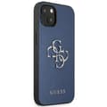 Miniatyrbillede 4 af 8: Guess Saffiano 4G stort sølvlogo - iPhone 13 mini cover (blå)