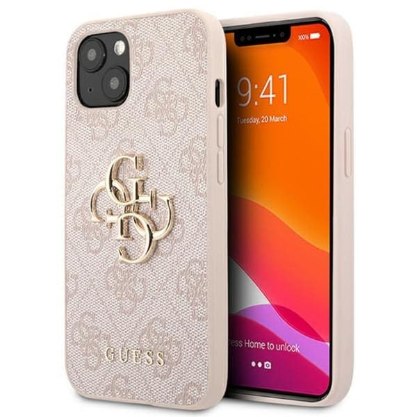 Guess 4G stort metallogo - iPhone 13 cover (lyserød)