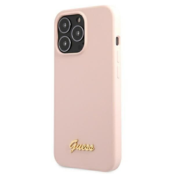 Guess Silicone Script MagSafe - iPhone 13 Pro-skal (rosa)