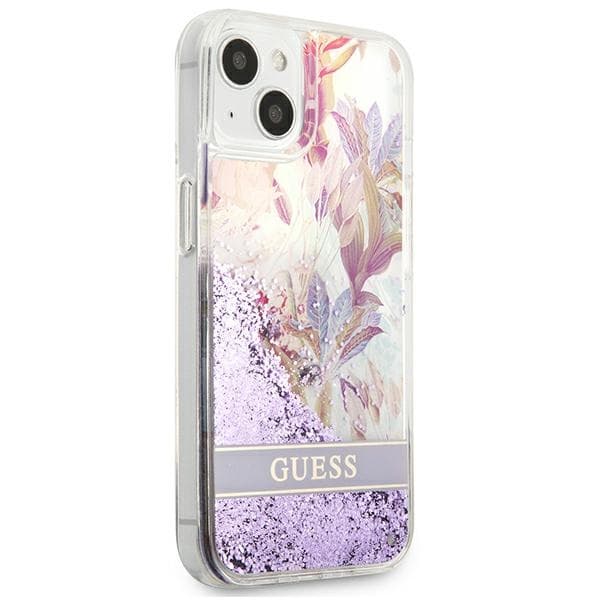 Guess Liquid Glitter Flower - iPhone 13 mini cover (lilla)