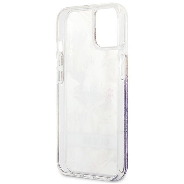 Guess Liquid Glitter Flower - iPhone 13 mini cover (lilla)