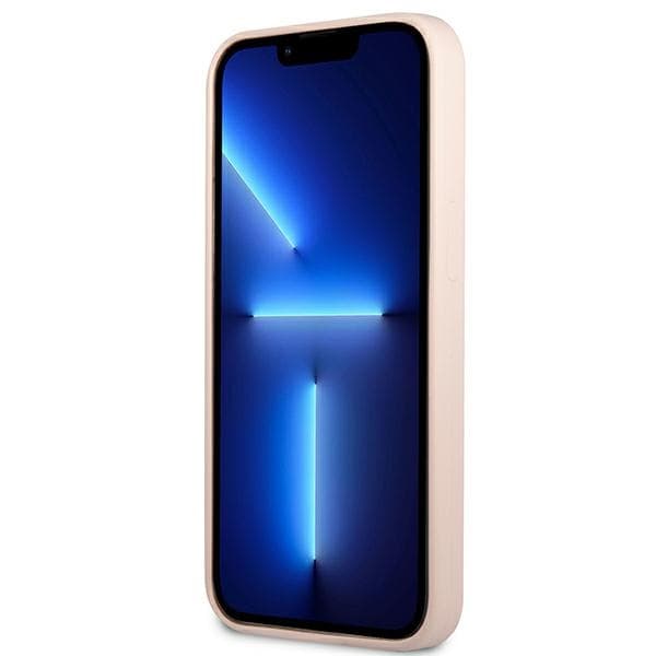 Guess silikoninen kolmiologo - iPhone 13 Pro -kuori (vaaleanpunainen)