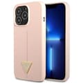 Pikkukuva 1 / 8: Guess silikoninen kolmiologo - iPhone 13 Pro -kuori (vaaleanpunainen)