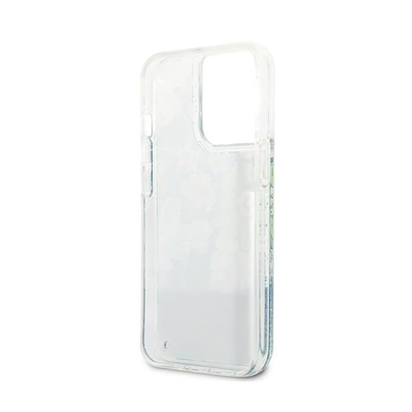 Guess Liquid Glitter Flower - iPhone 13 Pro cover (blå/grøn)