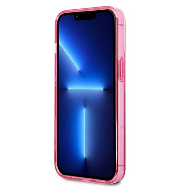 Karl Lagerfeld Gradient Iconic Karl & Choupette - iPhone 13 Pro -suojakuori (Vaaleanpunainen)