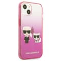 Miniatyrbillede 4 af 8: Karl Lagerfeld Gradient Iconic Karl & Choupette - iPhone 13 mini cover (lyserød)