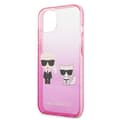 Miniatyrbillede 6 af 8: Karl Lagerfeld Gradient Iconic Karl & Choupette - iPhone 13 mini cover (lyserød)