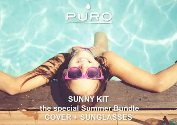 PURO Sunny Kit - iPhone SE (2022/2020) / 8/7 Skal Set + Vikbara Solglasögon (Blå)