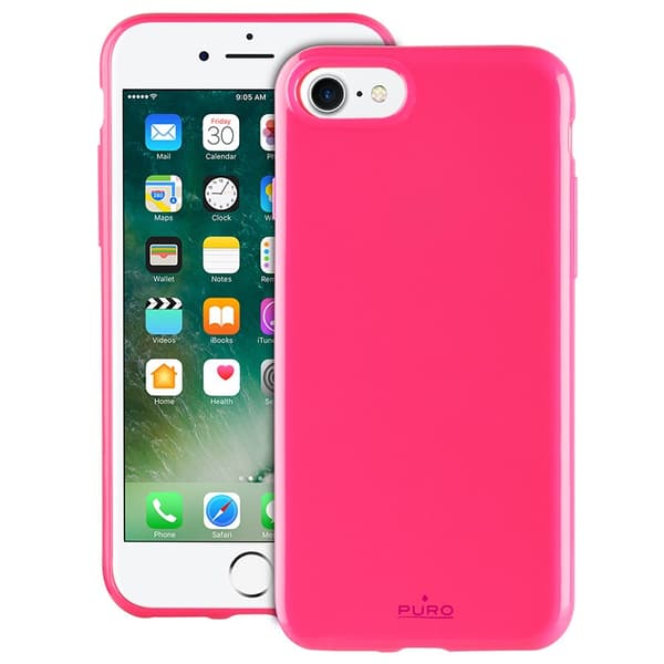PURO Sunny Kit - iPhone SE (2022/2020) / 8/7 Skal Set + Vikbara Solglasögon (Rosa)