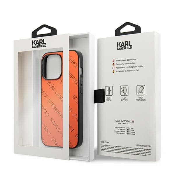 Karl Lagerfeld Perforeret Allover - iPhone 13 Pro Max cover (orange)