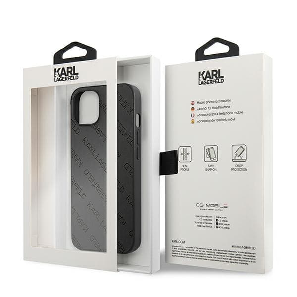 Karl Lagerfeld Perforerad Helkroppsmodell - iPhone 13 Mini-skal (Svart)