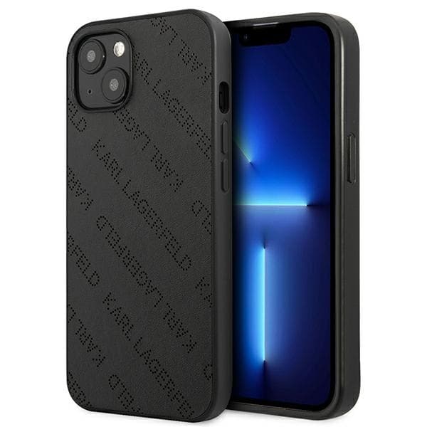 Karl Lagerfeld Perforerad Helkroppsmodell - iPhone 13 Mini-skal (Svart)