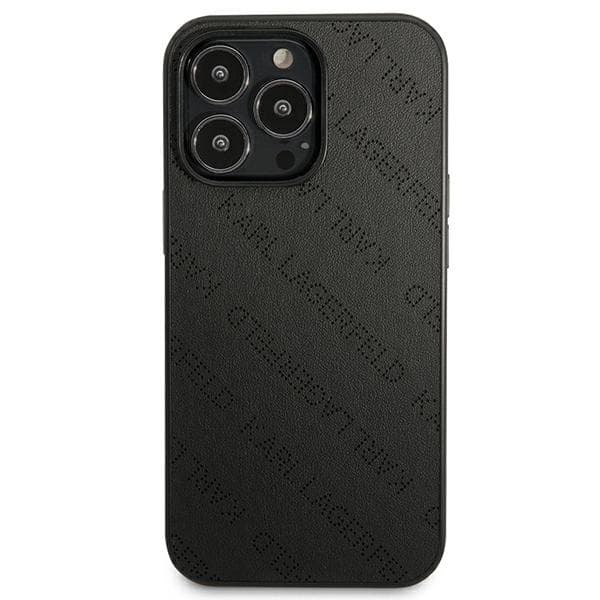 Karl Lagerfeld Rei'itetty Kokoverhoilu - iPhone 13 Pro -kotelo (Musta)