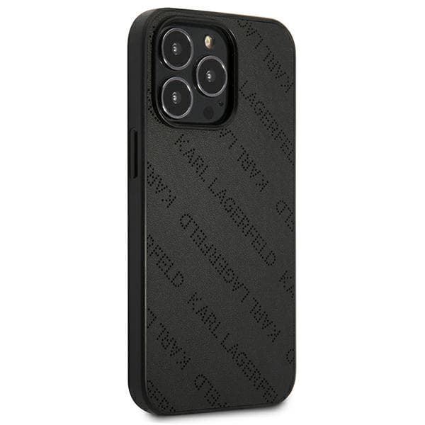 Karl Lagerfeld Rei'itetty Kokoverhoilu - iPhone 13 Pro -kotelo (Musta)