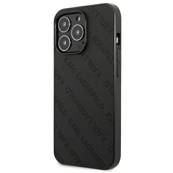 Karl Lagerfeld Rei'itetty Kokoverhoilu - iPhone 13 Pro -kotelo (Musta)