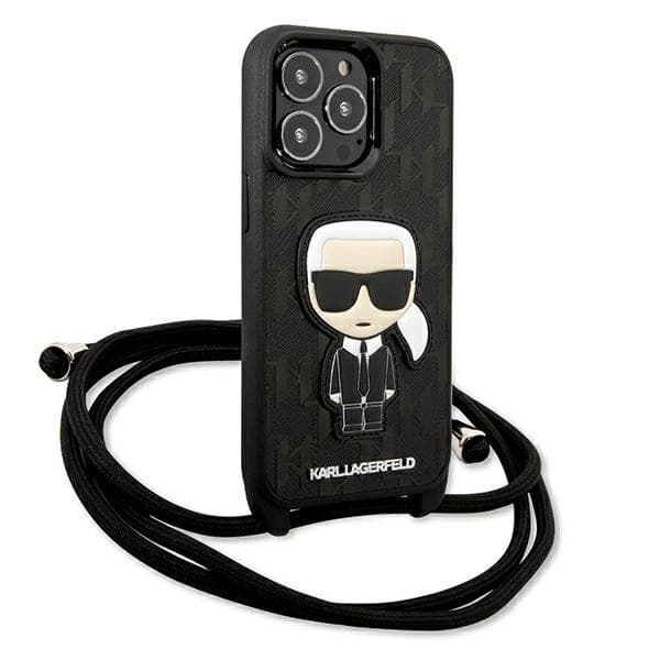 Karl Lagerfeld Monogrammi Nahkamerkki ja Nyöri Iconik - iPhone 13 Pro -kuori