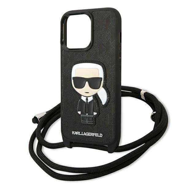 Karl Lagerfeld Monogrammi Nahkamerkki ja Nyöri Iconik - iPhone 13 Pro -kuori