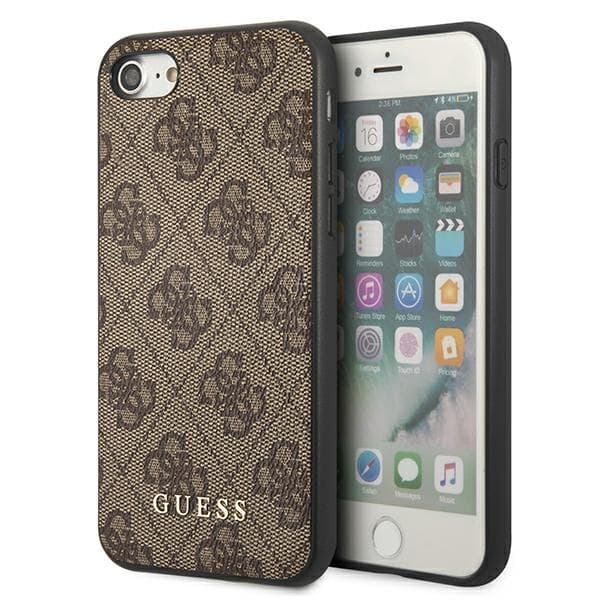 Guess 4G Metal Gold Logo - iPhone SE 2022 / SE 2020 / 8 / 7-skal (brunt)