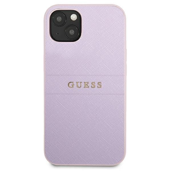 Guess Saffiano Hot Stamp & Metal Logo - iPhone 13 mini cover (lilla)