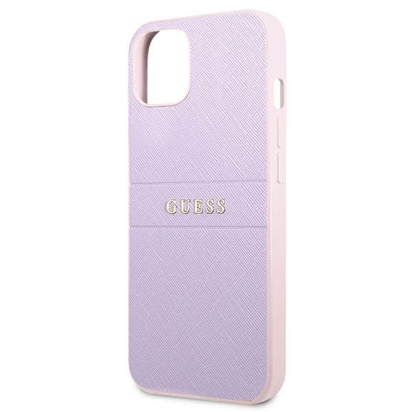Guess Saffiano Hot Stamp & Metal Logo - iPhone 13 mini cover (lilla)