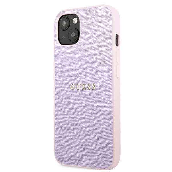 Guess Saffiano Hot Stamp & Metal Logo - iPhone 13 mini cover (lilla)