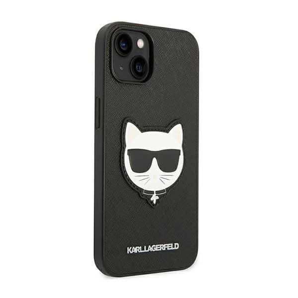 Karl Lagerfeld Saffiano Choupette Head Patch-etui - iPhone 14 Plus-etui (sort)