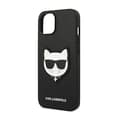 Miniatyrbillede 6 af 8: Karl Lagerfeld Saffiano Choupette Head Patch-etui - iPhone 14 Plus-etui (sort)