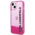 Pikkukuva 2 / 8: Karl Lagerfeld Liquid Glitter -läpikuultava pitkänomainen logollinen suojakuori - iPhone 14 Plus -kotelo (vaaleanpunainen)
