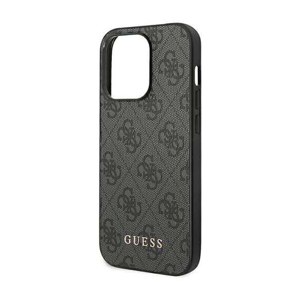 Guess 4G Metal Gold Logo - iPhone 14 Pro Max -kotelo (harmaa)