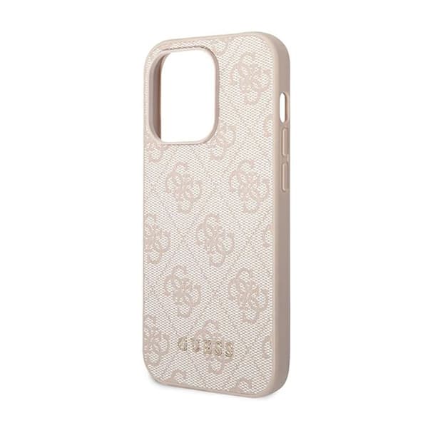Guess 4G Metal Gold Logo - iPhone 14 Pro Max -suojakuori (Vaaleanpunainen)
