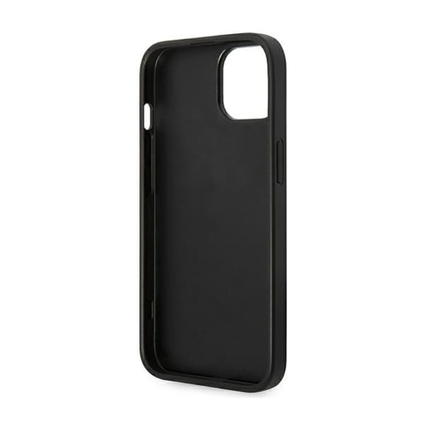 Guess Saffiano Metal Logo Striber - iPhone 14 Plus cover (sort)