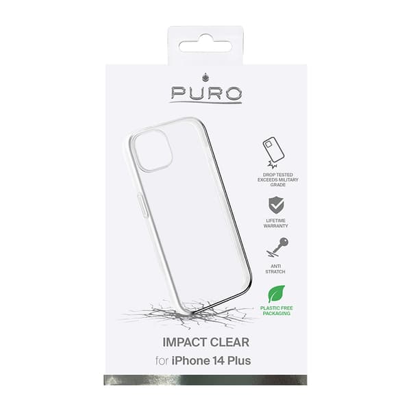 PURO Impact Clear - iPhone 14 Plus -suojakuori (läpinäkyvä)