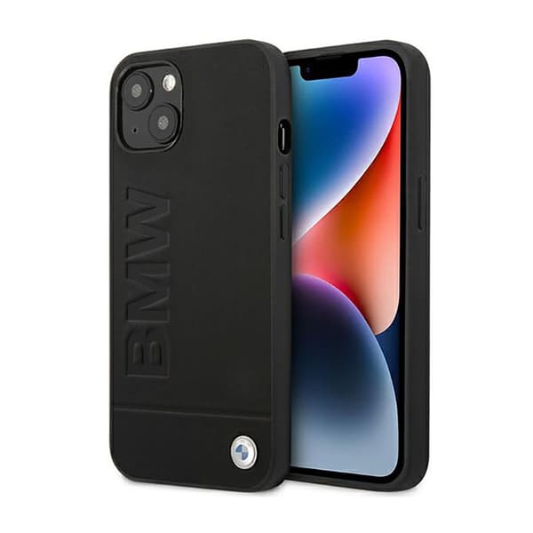BMW Læder Hot Stamp - iPhone 14 Plus Etui (Sort)