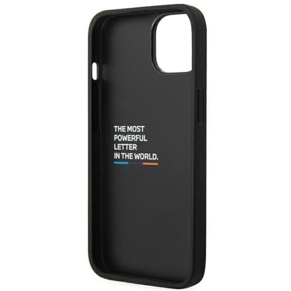 BMW nahkainen kuumaleimasin kolmivärinen - iPhone 14 Plus -kotelo (musta)